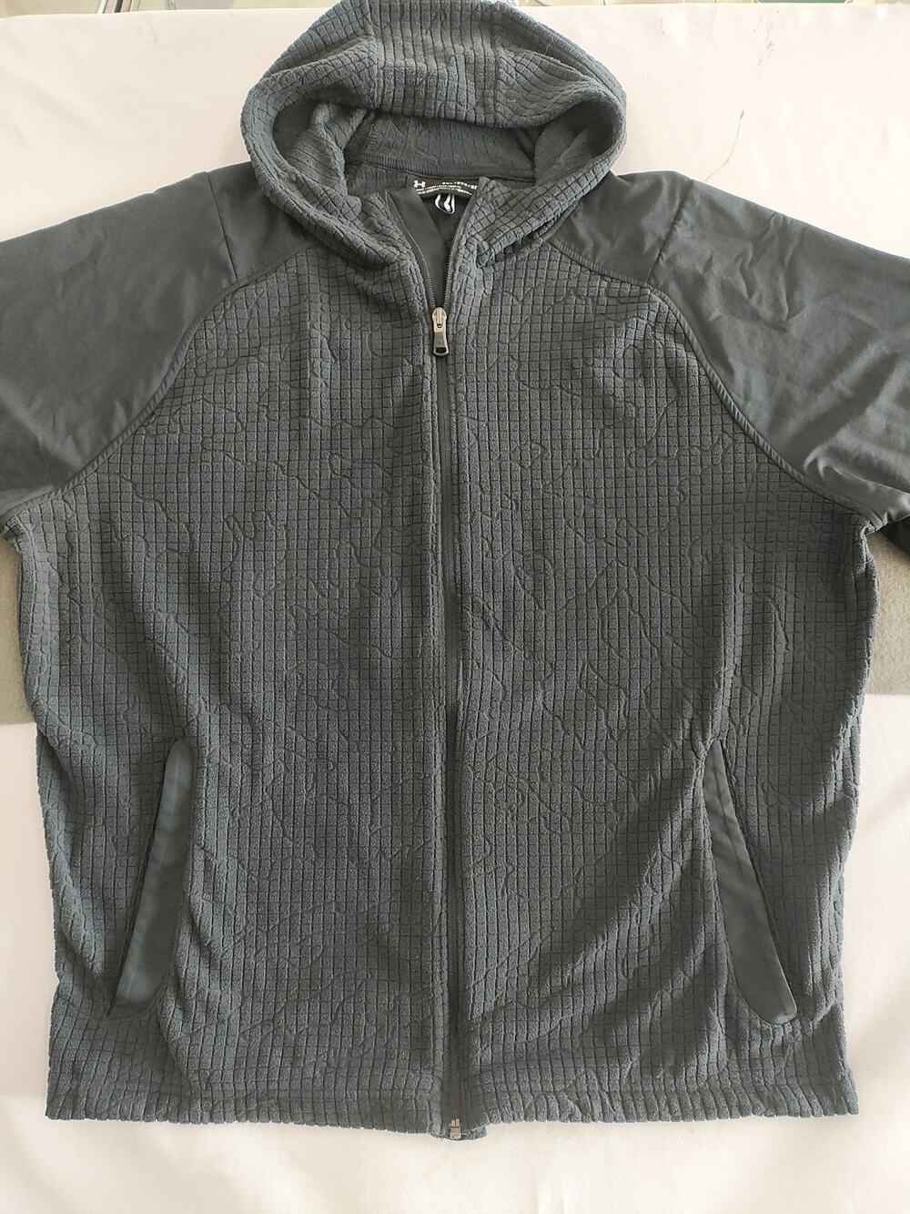 Women's Under Armour Cold Gear Black Quilted Full-Zip Hoodie 2XL Soft Warm